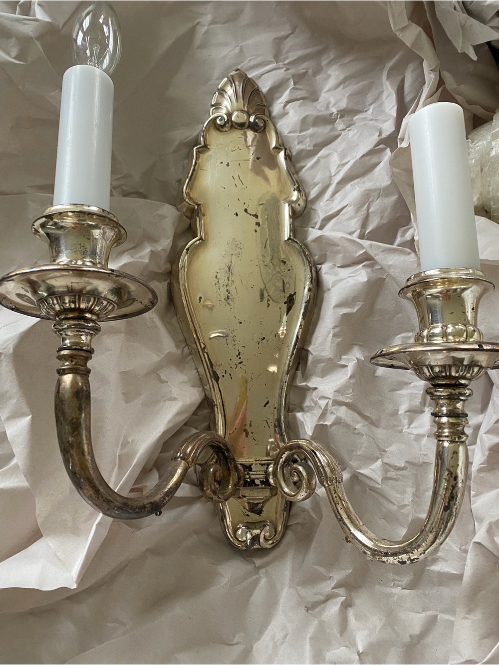 Antique Silver Wall Sconce